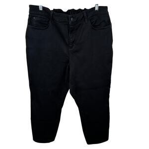 NYDJ Cropped Jeans Black Lift Tuck Technology Slimming Comfort Waist Size 20W